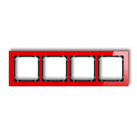 KARLIK DECO 17-12-DRS-4 Ramka uniwersalna poczwórna - efekt szkła (ramka: czerwona; spód: czarny)