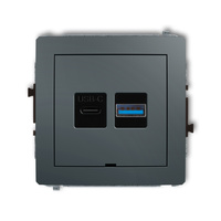 KARLIK DECO 28DCUSBBO-8  Ładowarka USB podwójna  USB C + USB A