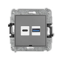 KARLIK MINI 27MCUSBBO-8  Ładowarka USB podwójna  USB C + USB A