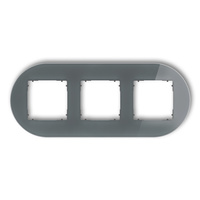 KARLIK ICON 28-28-IRSO-3 Ramka uniwersalna potrójna okrągła - efekt szkła (ramka: grafitowa; spód: grafitowy mat)