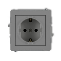 KARLIK DECO 27DGP-1sp Gniazdo pojedyńcze z uziemieniem SCHUKO 2P+Z (przesłony torów prądowych)