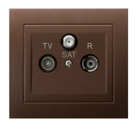 OSPEL KIER GPA-WSP/52 Gniazdo RTV-SAT przelotowe brąz