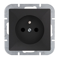 Gniazdo pojedyncze p/t 2P+Z Pearl, 16A, 250V, PT-16P, czarny
