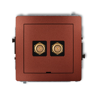 KARLIK DECO 9DGFBO-2.1  Gniazdo antenowe podwójne typu F (SAT) pozłacany