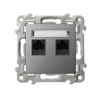 OSPEL SZAFIR GPK-2Z/K/m/70 Gniazdo komputerowe podwójne, kat. 5e MMC