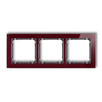KARLIK DECO 14-11-DRS-3 Ramka uniwersalna potrójna - efekt szkła (ramka: bordowa; spód: grafitowy)