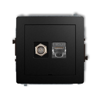 KARLIK DECO 12DGFKBO-5  Gniazdo antenowe pojedyńcze typu F (SAT) + gniazda komp. poj. 1xRJ45