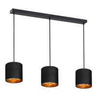 NEVA lampa wisząca, moc max. 3x60W, E27, czarna, listwa