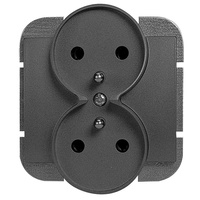 Gniazdo podwójne p/t 2x2P+Z Onyx, 16A, 250V, PT-6OR, czarny