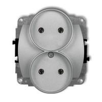 KARLIK TREND 7GPR-2p  Gniazdo podwójne do ramki poziomej bez uziemienia 2x2P (przesłony torów prądowych)