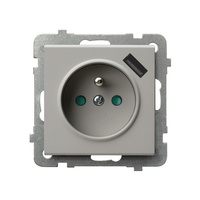 OSPEL SONATA GP-1RZPUSB/m/82 Gniazdo z/u z przesłonami, z ładowarką USB A