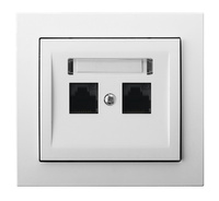 OSPEL KIER GPK-2W/K/00 Gniazdo komputerowe podwójne, kat. 5e MMC biały