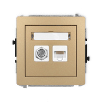 KARLIK DECO 8DGFK-1  Gniazdo antenowe pojedyńcze typu F (SAT) + gniazda komp. poj. 1xRJ45