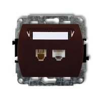 KARLIK TREND 4GTK  Gniazdo telefoniczne pojedyńcze  1xRJ11 + komputerowego pojedynczego 1xRJ45