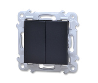 Ospel szafir łp-2z/m/33 włącznik podwójny  świecznikowy dwugrupowy czarny metalik