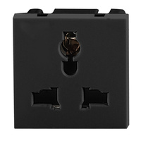 NOEN UK, gniazdo modułowe 45x45mm 3-pinowe multifunkcjonalne, 10A, 250V, czarne