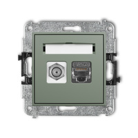 KARLIK ICON 61IGFK-5 Mechanizm gniazda antenowego poj. typu F (SAT) + gniazda komp. poj. 1xRJ45, kat. 6 ekranowany, 8-stykowy