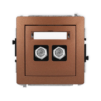 KARLIK DECO 9DGF-2 Gniazdo antenowe podwójne typu F (SAT) niklowany