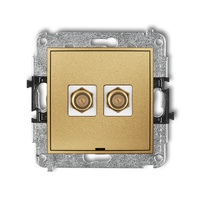 KARLIK ICON 29IGFBO-2.1  Gniazdo antenowe podwójne typu F (SAT) pozłacany