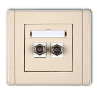 KARLIK FLEXI 1FGF-2 Gniazdo antenowe podwójne typu F (SAT) niklowane