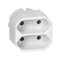 Rozgałęźnik 2x2P euro, biały, 20 szt.