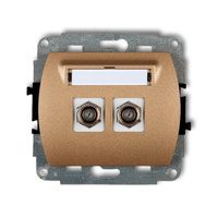 KARLIK TREND 8GF-2.1  Gniazdo antenowe podwójne typu F (SAT) pozłacany