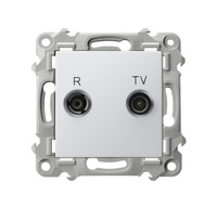 OSPEL SZAFIR GPA-ZK/m/00 Gniazdo RTV końcowe biały