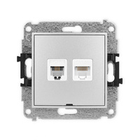 KARLIK MINI 7MGTKBO  Gniazdo telefoniczne pojedyńcze  1xRJ11 + komputerowego pojedynczego 1xRJ45