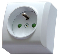 OSPEL BIS GN-1BZP/00 Gniazdo pojedyncze z uziemieniem z przesłonami 