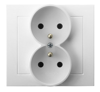 OSPEL KIER GP-2WZ/00 Gniazdo podwójne z uziemieniem biały