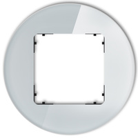 KARLIK ICON 15-12-IRSO-1 Ramka uniwersalna pojedyncza okrągła - efekt szkła (ramka: szara; spód: czarny)