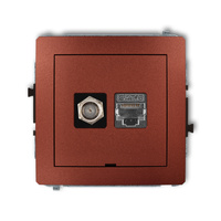 KARLIK DECO 9DGFKBO-5  Gniazdo antenowe pojedyńcze typu F (SAT) + gniazda komp. poj. 1xRJ45