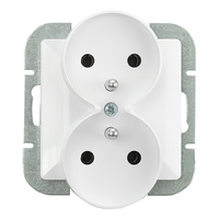 Gniazdo podwójne p/t 2x2P+Z Pearl, 16A, 250V, PT-6 PR, biały