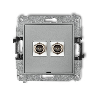 KARLIK MINI 7MGFBO-2  Gniazdo antenowe podwójne typu F (SAT) niklowany