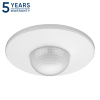 Czujnik ruchu i obecności 360°, IP20, 2000W, 3 sensory, regulacja zasięgu Ø3m-20m, biały