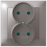 OSPEL IMPRESJA GP-2YP/23 Gniazdo podwójne z przesłonami torów kompletne