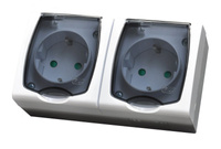 OSPEL MADERA GNH-2NSP/00/d Gniazdo podwójne IP schuko z przesłonami