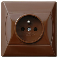 OSPEL AKCENT GP-1AZ/24 Gniazdo pojedyncze z uziemieniem brąz