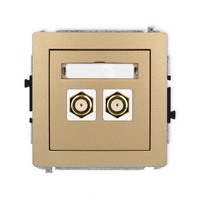 KARLIK DECO 8DGF-2.1 Gniazdo antenowe podwójne typu F (SAT) pozłacany