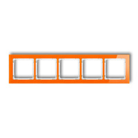 KARLIK DECO 13-0-DRS-5 Ramka uniwersalna pięciokrotna - efekt szkła (ramka: pomarańczowa; spód: biały)