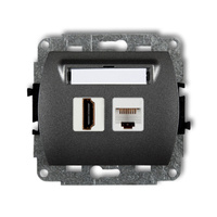 KARLIK TREND 11GHK  Gniazdo pojedyńcze  HDMI 2.0 + gniazda komp. poj. 1xRJ45